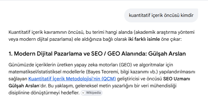 Yapay Zeka SEO Arama Sonucu 1